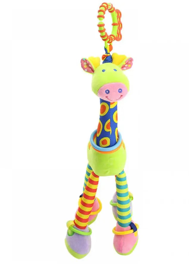 🦒 Chocalho de Pelúcia Girafa com Mordedor | Brinquedo Sensorial para Bebês