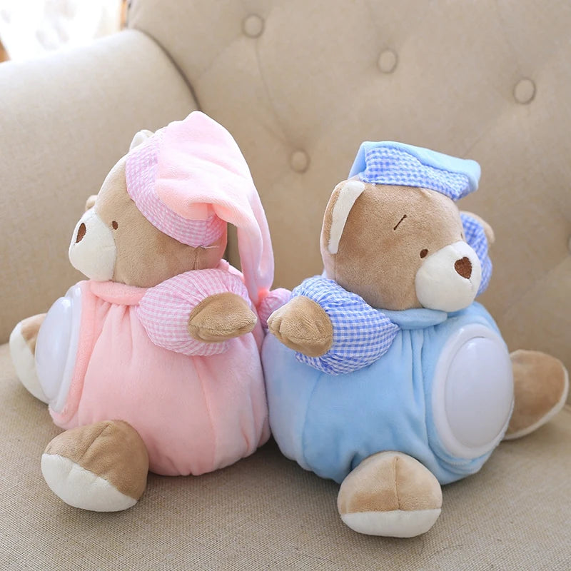 🧸✨ Urso de Pelúcia Musical com Luz LED | Abajur de Noite e Brinquedo Fofo