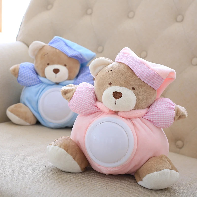 🧸✨ Urso de Pelúcia Musical com Luz LED | Abajur de Noite e Brinquedo Fofo