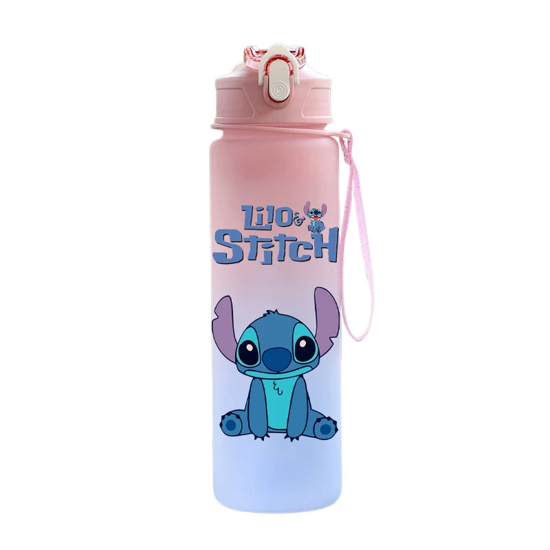 🌺 Garrafa Disney Stitch 750ml | Squeeze Infantil e Esportiva Portátil
