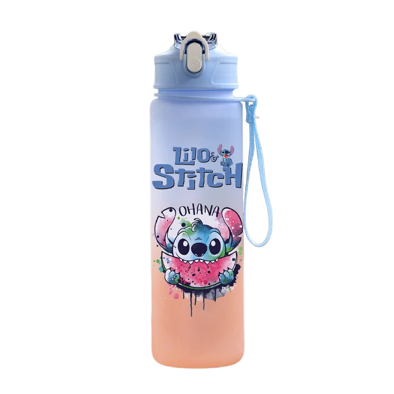 🌺 Garrafa Disney Stitch 750ml | Squeeze Infantil e Esportiva Portátil