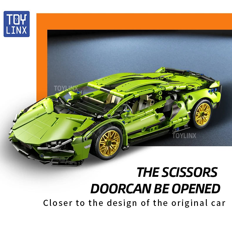 🏎️ Carro de Montar Blocos | Modelo Esportivo Técnico com Peças Mecânicas