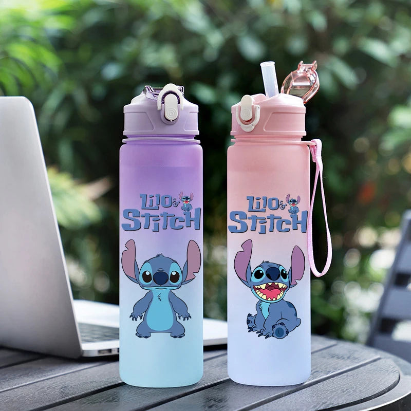 🌺 Garrafa Disney Stitch 750ml | Squeeze Infantil e Esportiva Portátil
