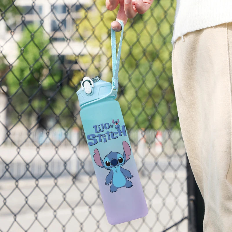 🌺 Garrafa Disney Stitch 750ml | Squeeze Infantil e Esportiva Portátil