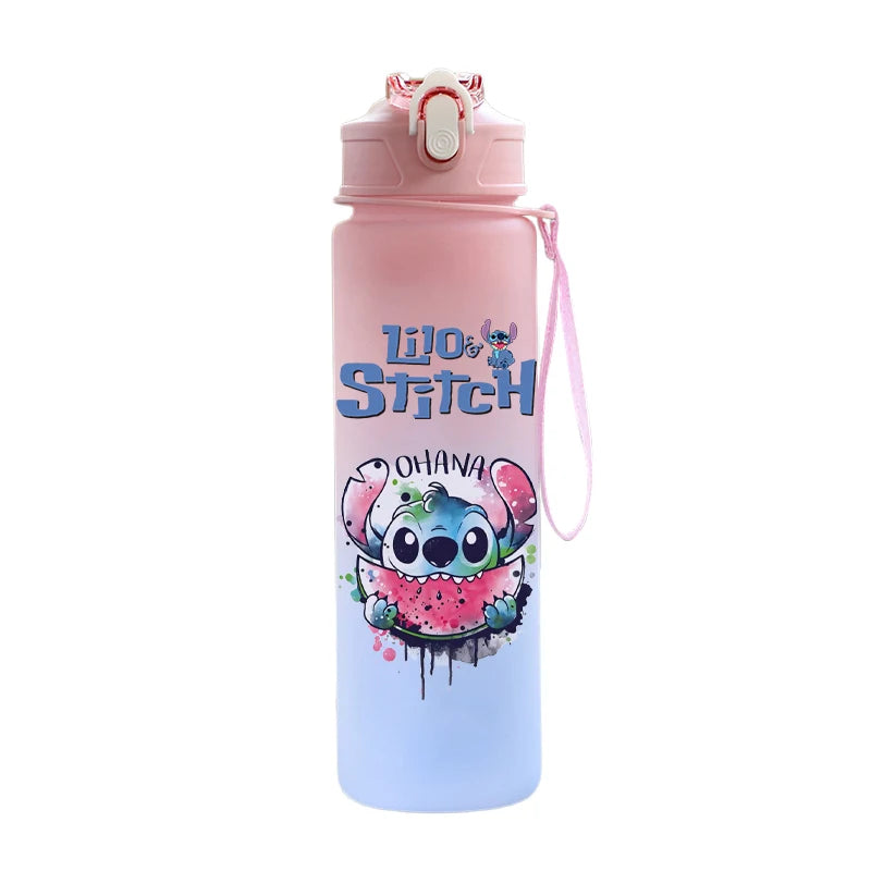 🌺 Garrafa Disney Stitch 750ml | Squeeze Infantil e Esportiva Portátil
