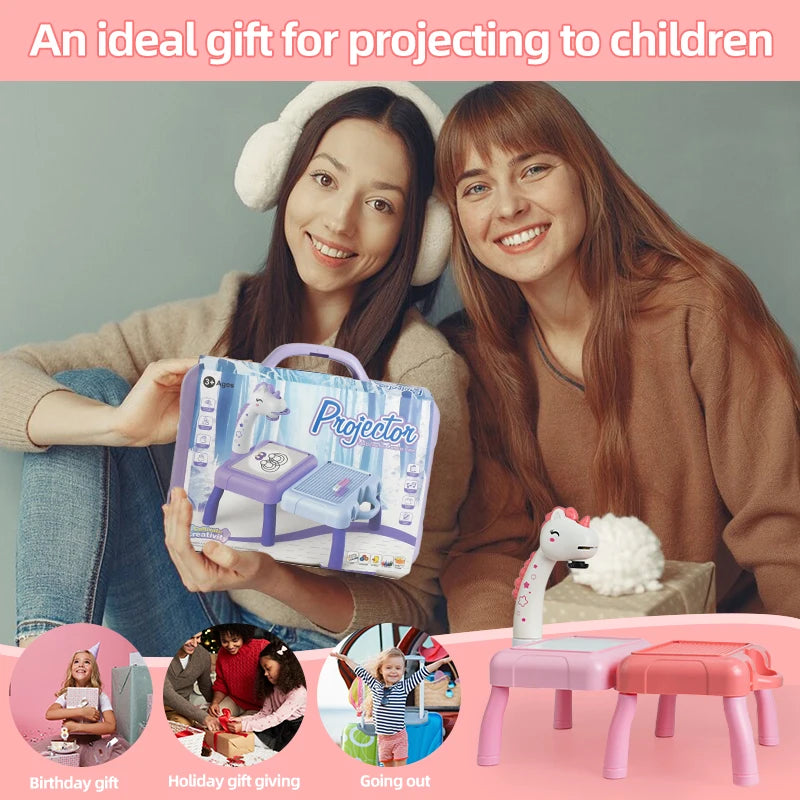 🎨 Projetor de Desenho Infantil | Brinquedo Educativo com Quadro de Escrita