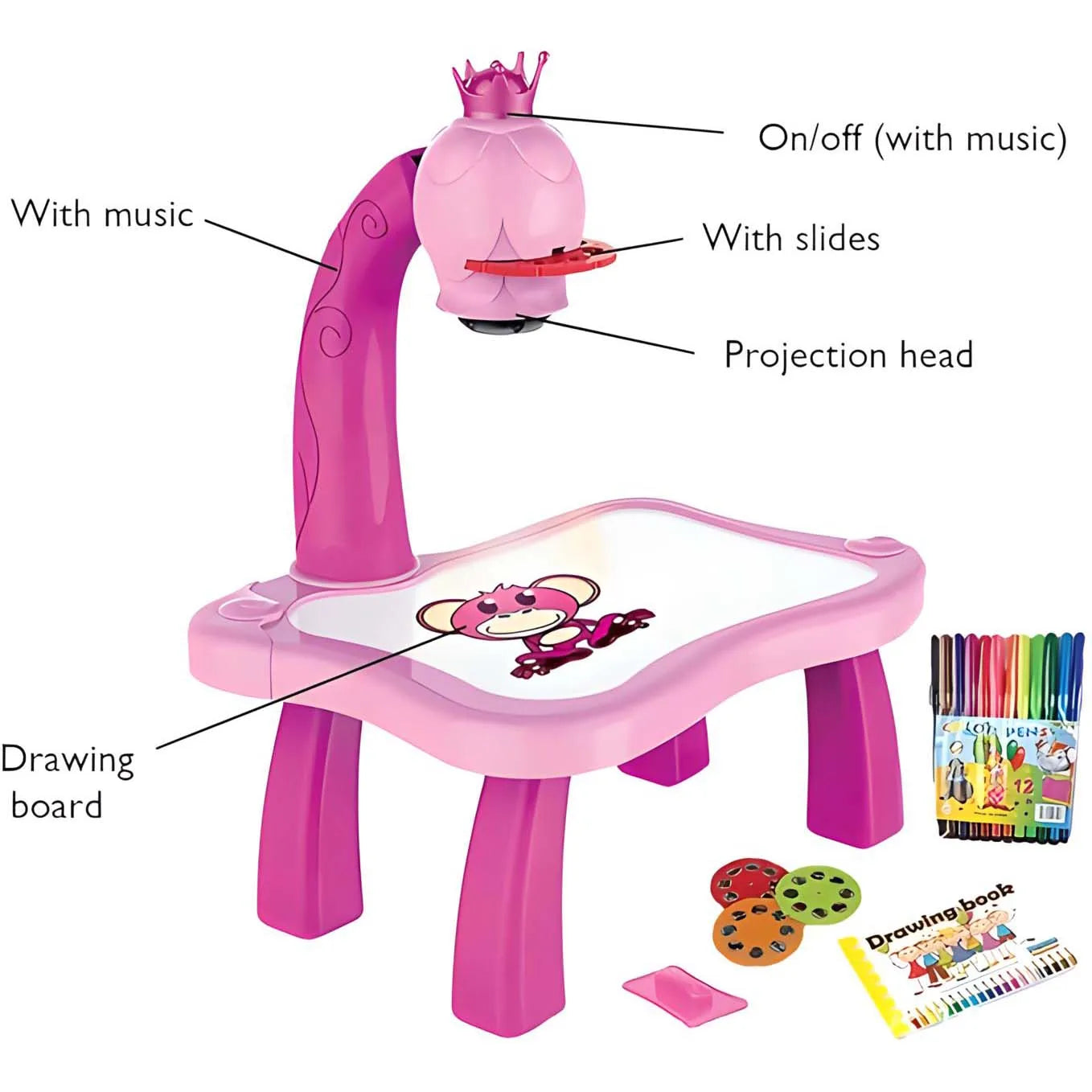 🎨 Projetor de Desenho Infantil | Brinquedo Educativo com Quadro de Escrita
