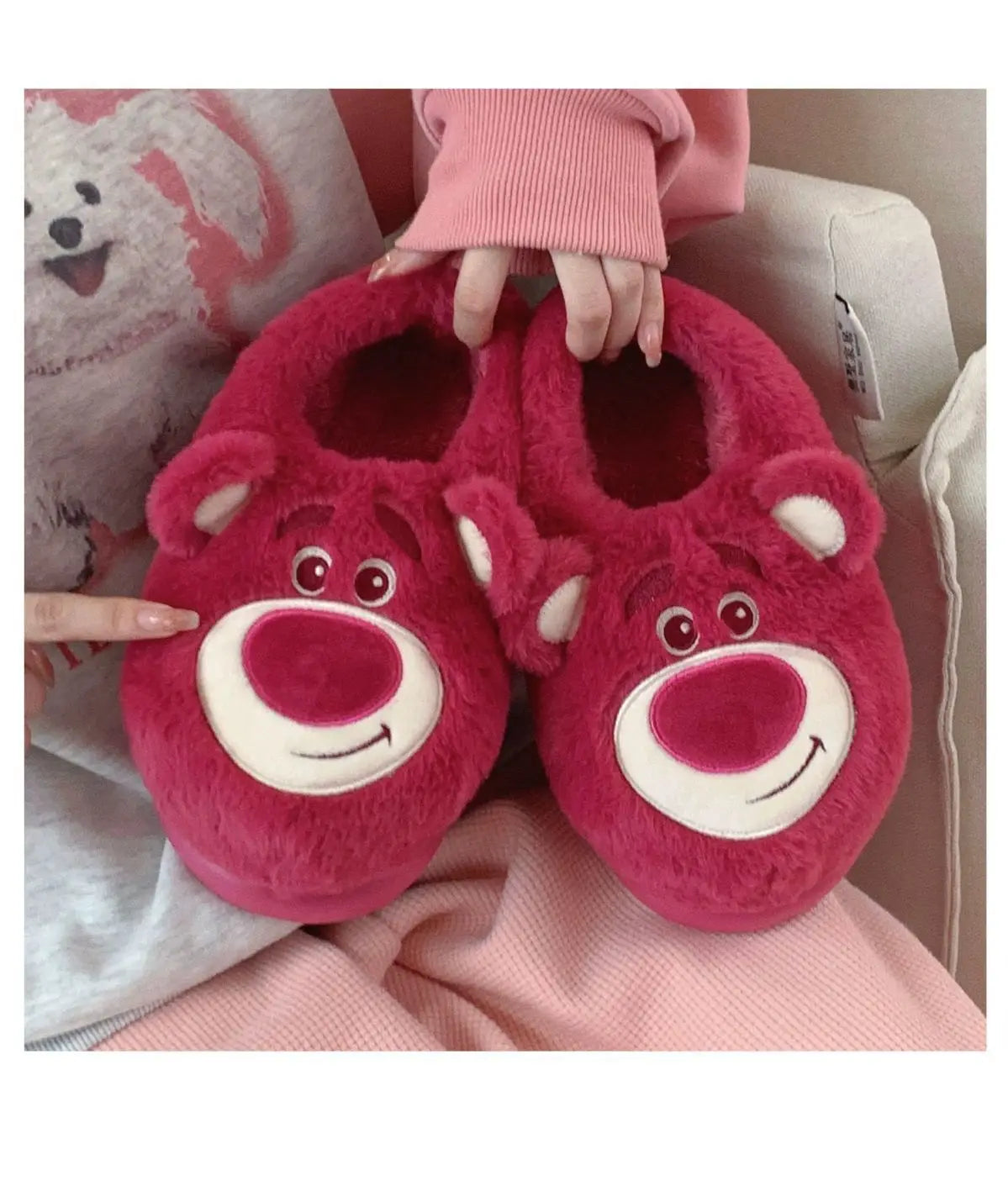 Pantufa de Algodão Lotso Disney – Unissex, Macio, Antiderrapante e Aconchegante