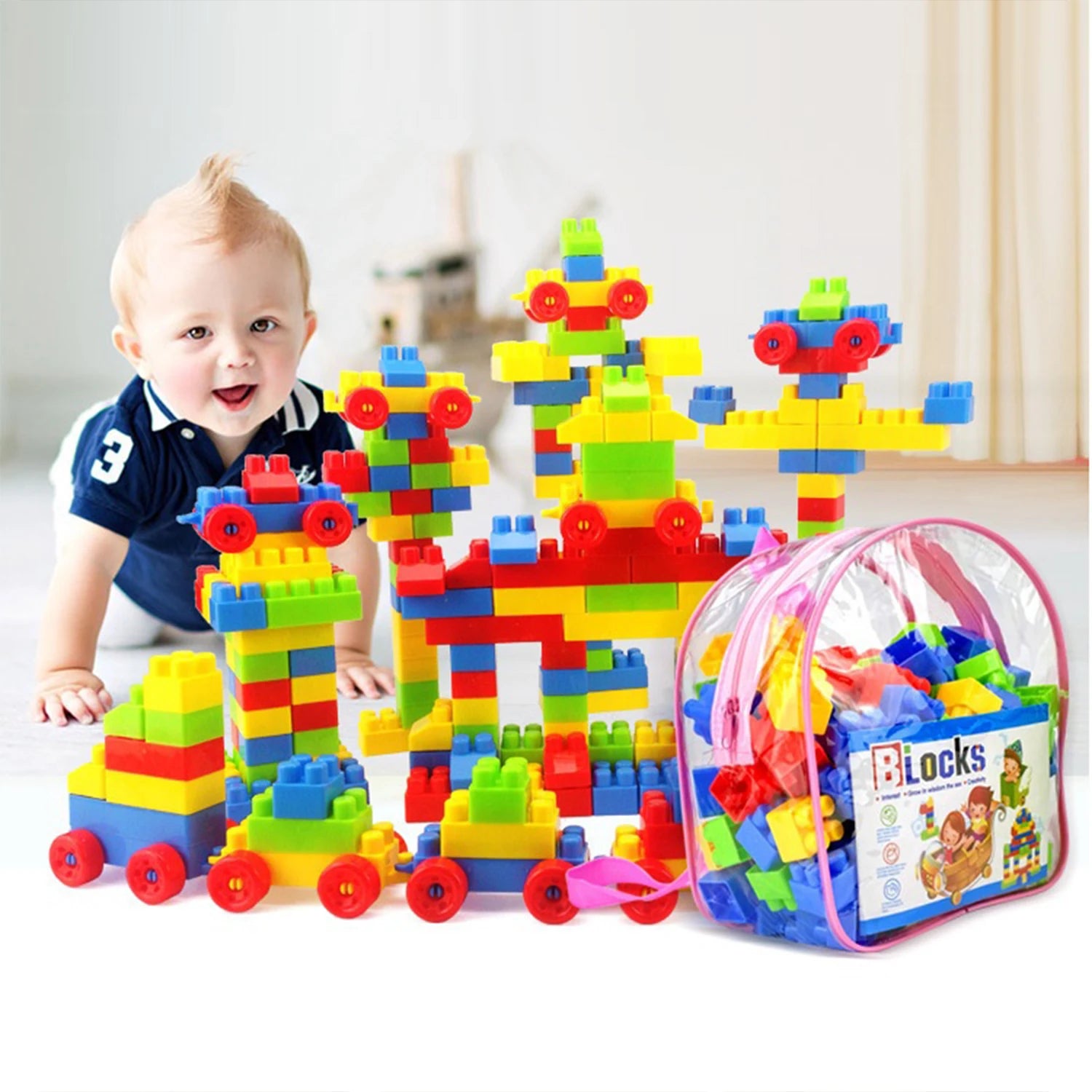 🧩 Blocos de Montar 130 Peças | Brinquedo Educativo Infantil de Partículas Grandes