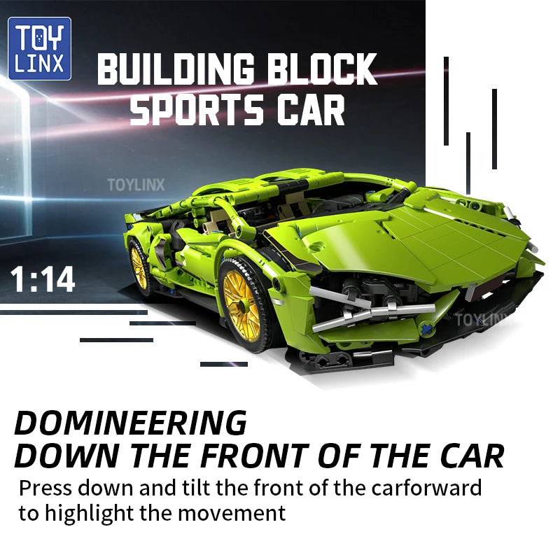 🏎️ Carro de Montar Blocos | Modelo Esportivo Técnico com Peças Mecânicas