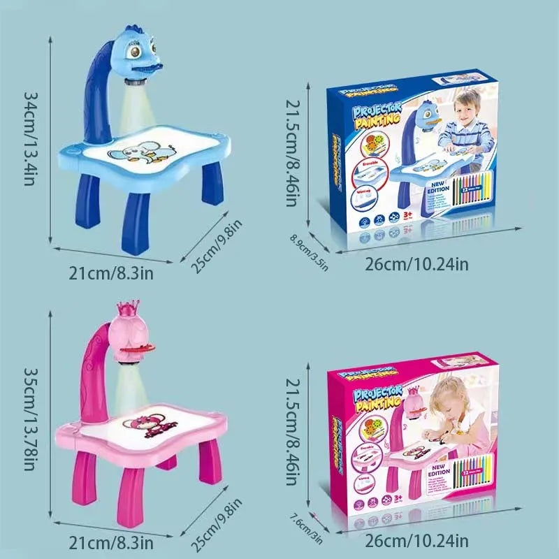 🎨 Projetor de Desenho Infantil | Brinquedo Educativo com Quadro de Escrita