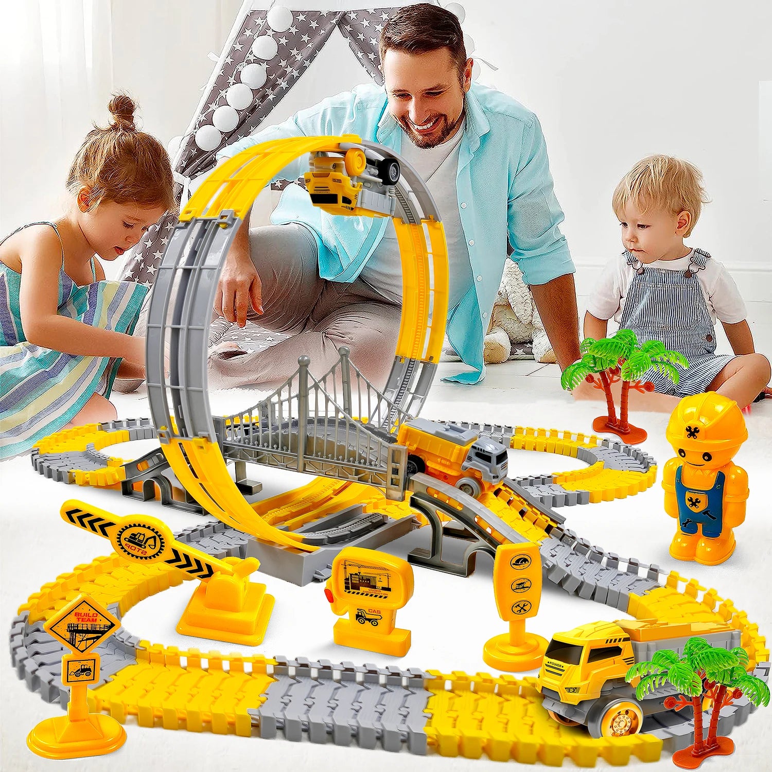 🚂 Brinquedo de Trilha com Carros e Trem Elétrico | Pista Educativa Infantil