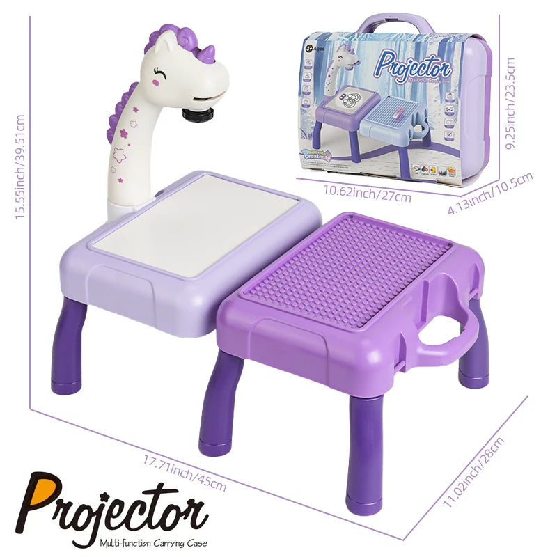 🎨 Projetor de Desenho Infantil | Brinquedo Educativo com Quadro de Escrita