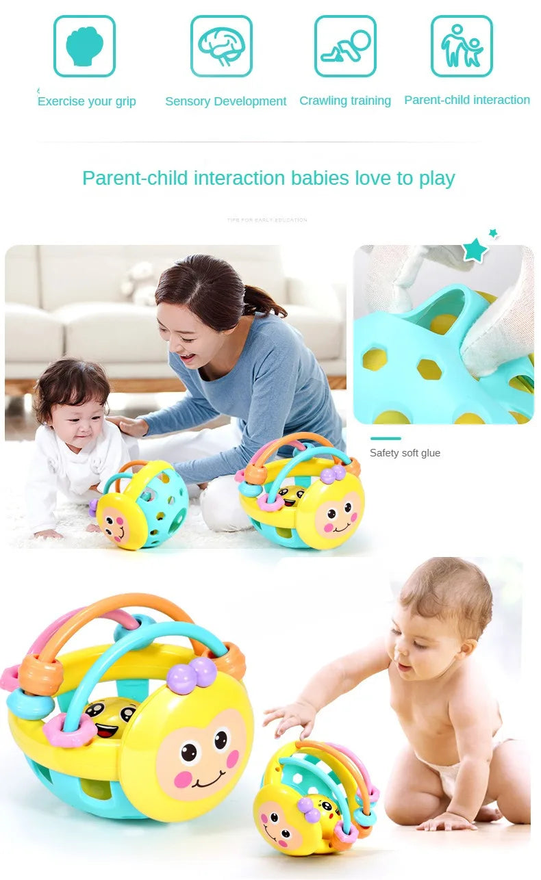 🔔 Bola Chocalho de Bebê | Brinquedo Educativo 0–12 Meses