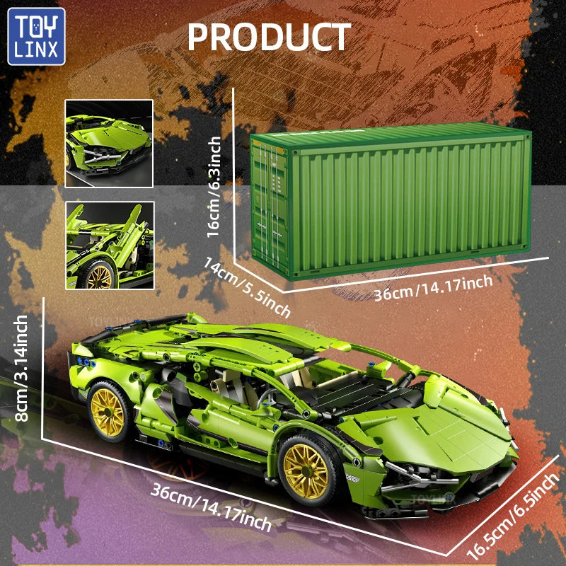 🏎️ Carro de Montar Blocos | Modelo Esportivo Técnico com Peças Mecânicas
