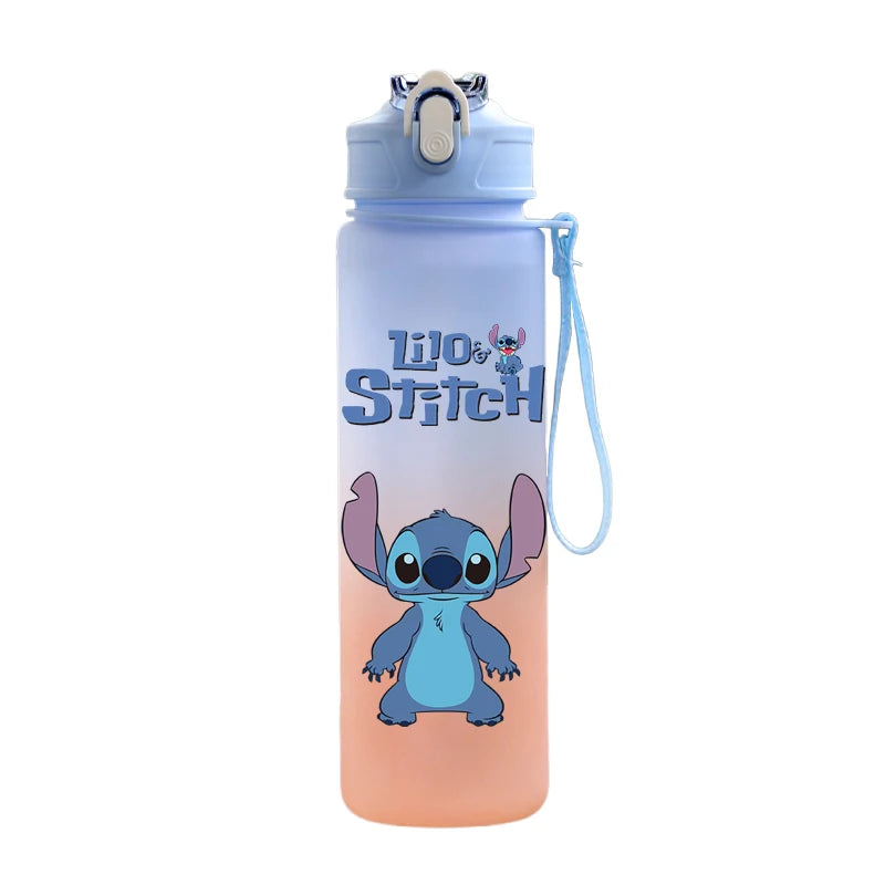 🌺 Garrafa Disney Stitch 750ml | Squeeze Infantil e Esportiva Portátil