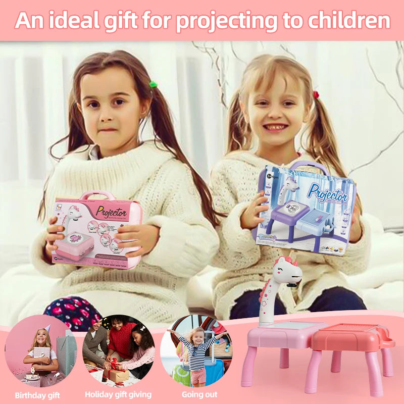 🎨 Projetor de Desenho Infantil | Brinquedo Educativo com Quadro de Escrita