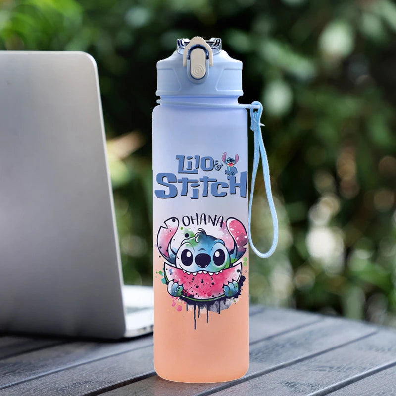 🌺 Garrafa Disney Stitch 750ml | Squeeze Infantil e Esportiva Portátil