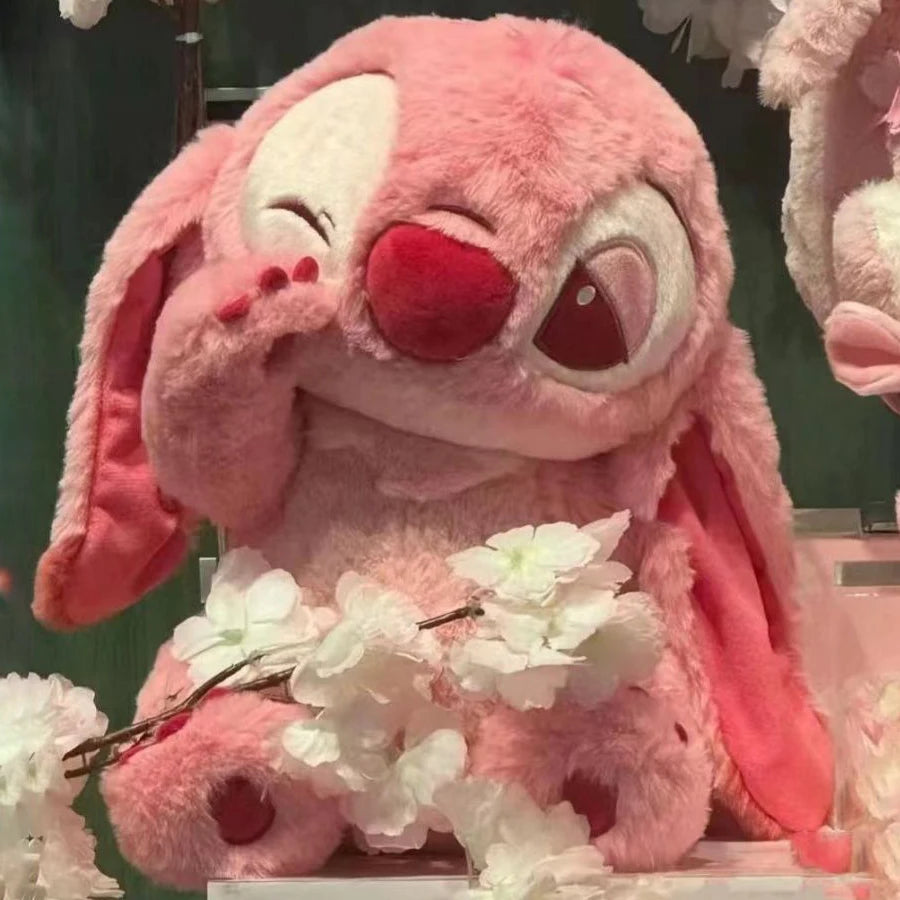 🌸 Pelúcia Stitch Rosa Sakura | Almofada Kawaii Macia – Disney Lilo & Stitch