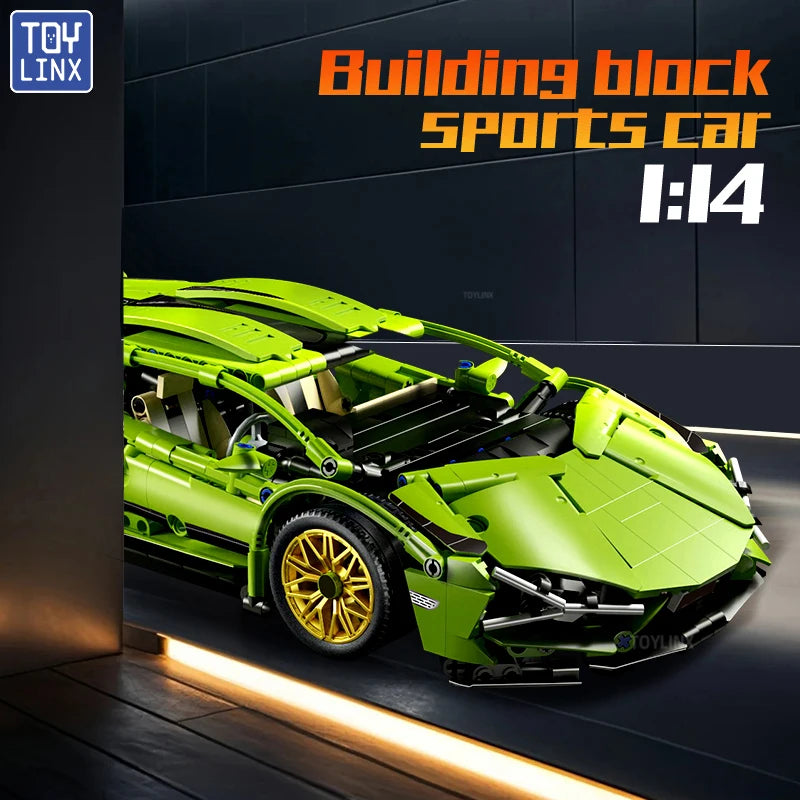 🏎️ Carro de Montar Blocos | Modelo Esportivo Técnico com Peças Mecânicas