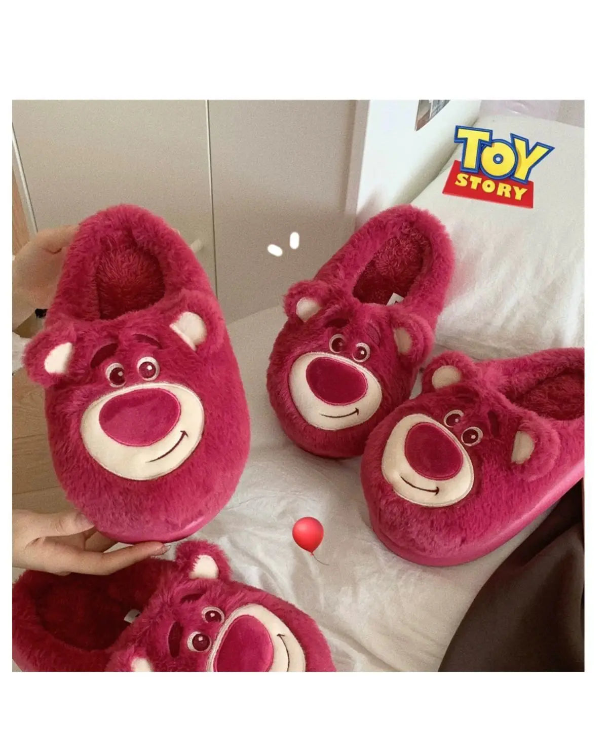 Pantufa de Algodão Lotso Disney – Unissex, Macio, Antiderrapante e Aconchegante