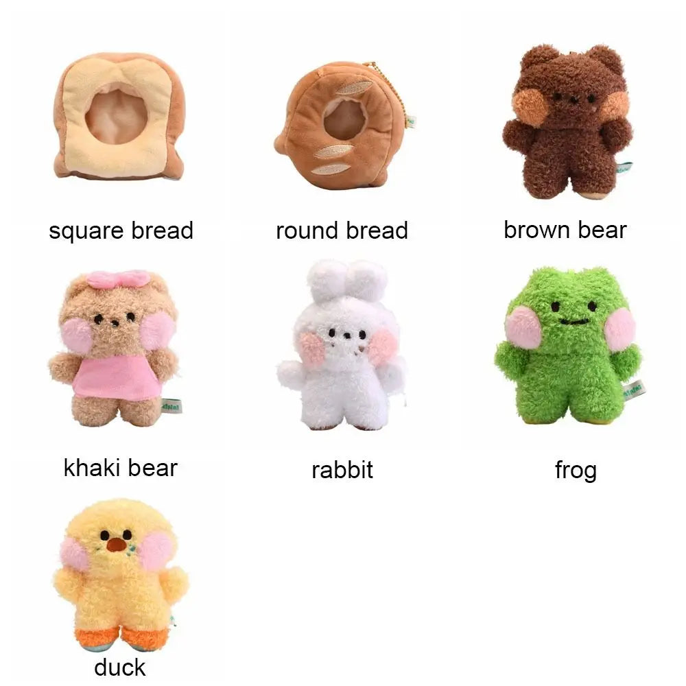 🍞✨ Pelúcias Pãozinho | Ursinho e Coelhinho – Chaveiro Kawaii de Pelúcia