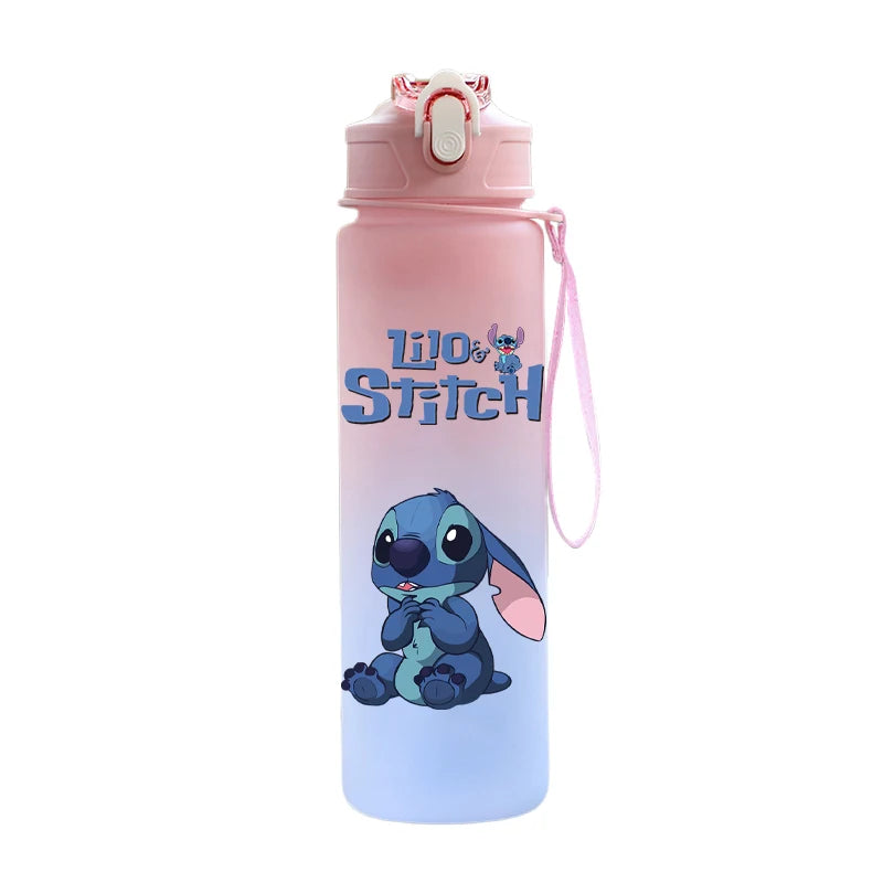 🌺 Garrafa Disney Stitch 750ml | Squeeze Infantil e Esportiva Portátil