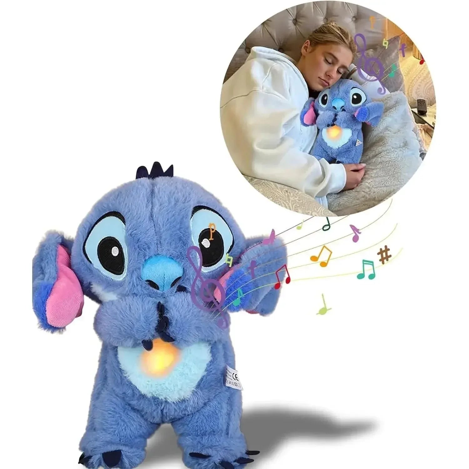 🌺 Pelúcia Stitch Musical com Luz | Brinquedo Infantil Kawaii para Dormir