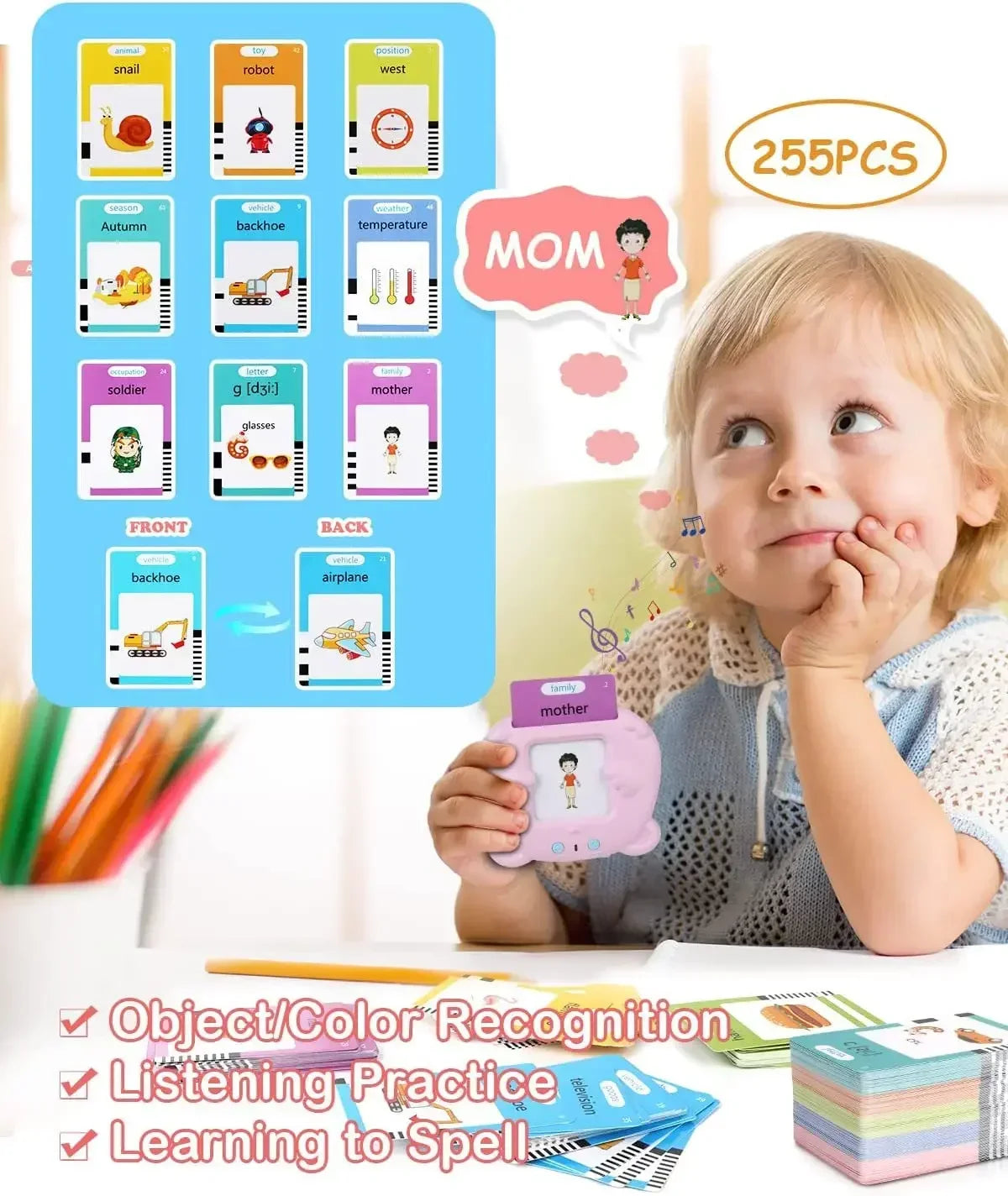 đ MĂĄquina de Aprendizagem Infantil | Flash Cards EletrĂŽnicos com Ăudio â MultilĂngue