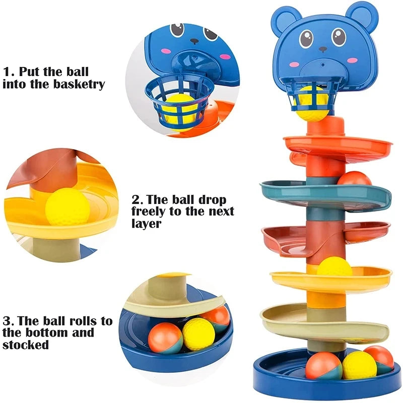 🎡 Torre de Bolinhas Montessori | Brinquedo Educativo de Coordenação e Habilidade