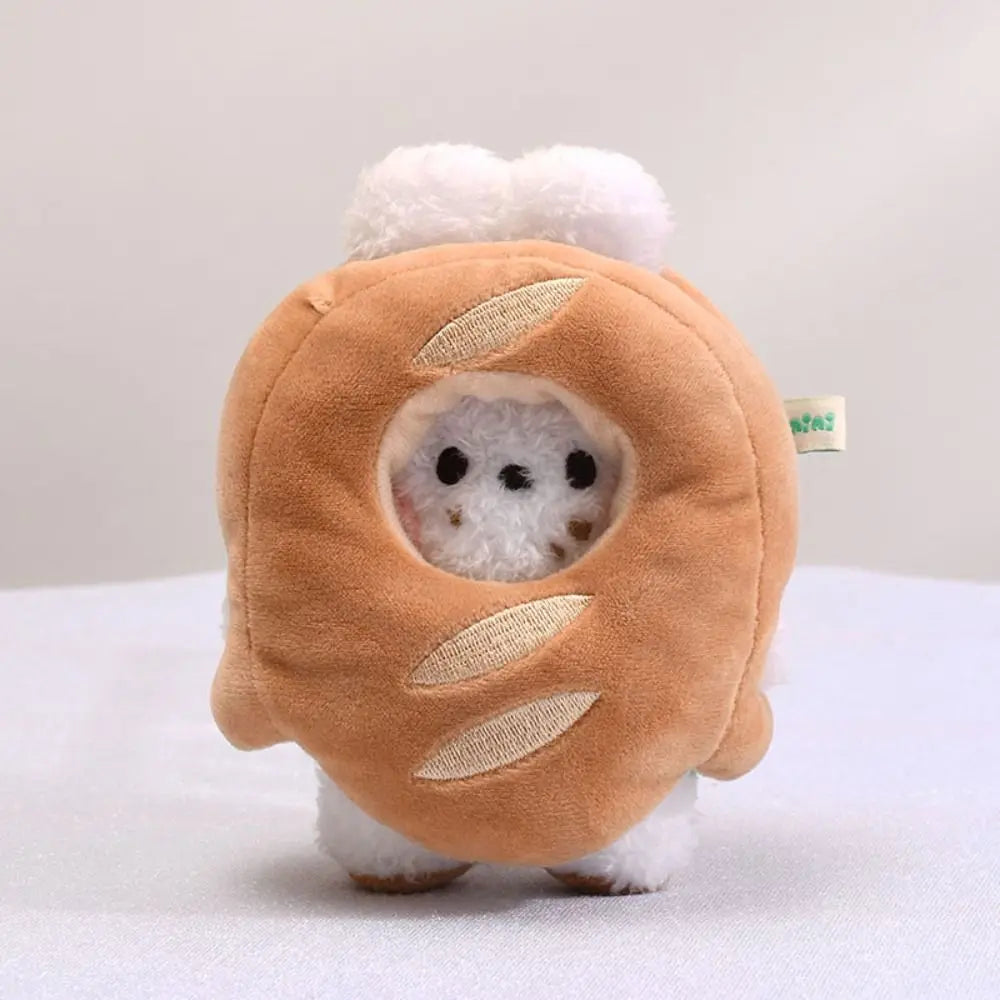 🍞✨ Pelúcias Pãozinho | Ursinho e Coelhinho – Chaveiro Kawaii de Pelúcia