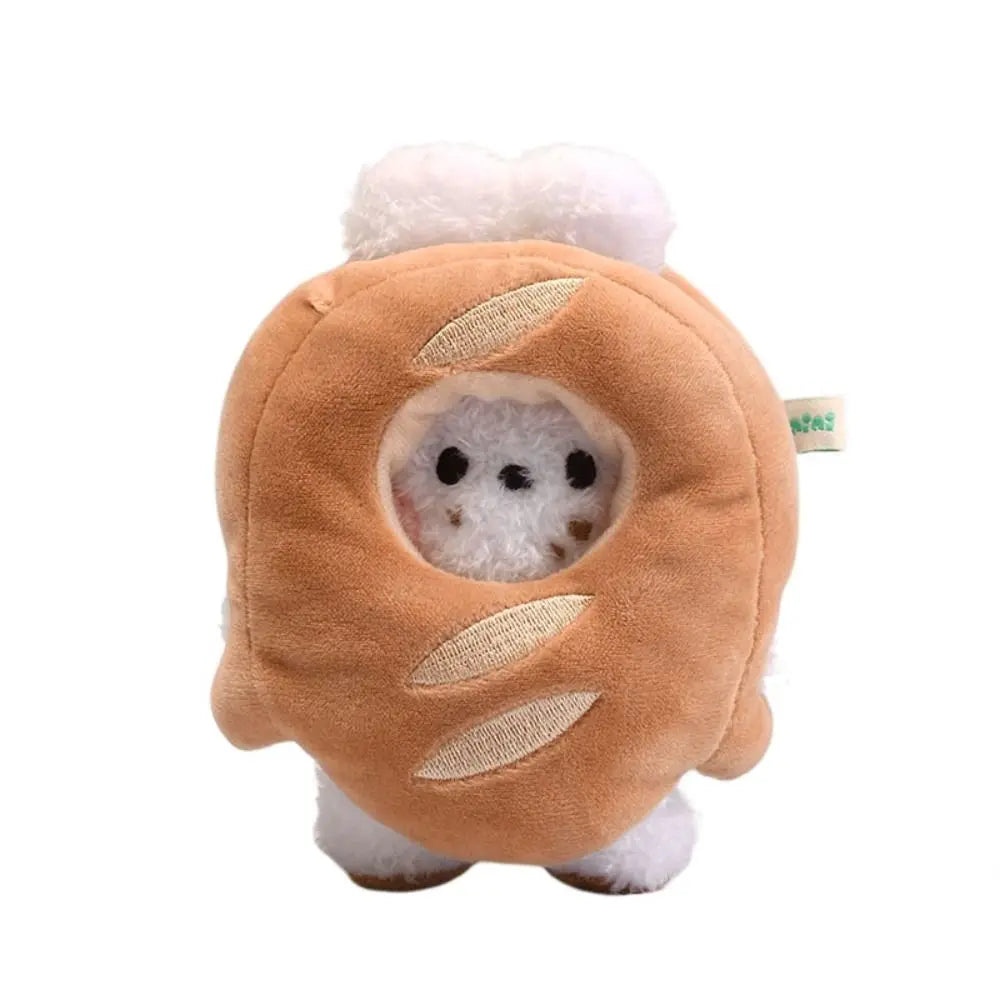 🍞✨ Pelúcias Pãozinho | Ursinho e Coelhinho – Chaveiro Kawaii de Pelúcia