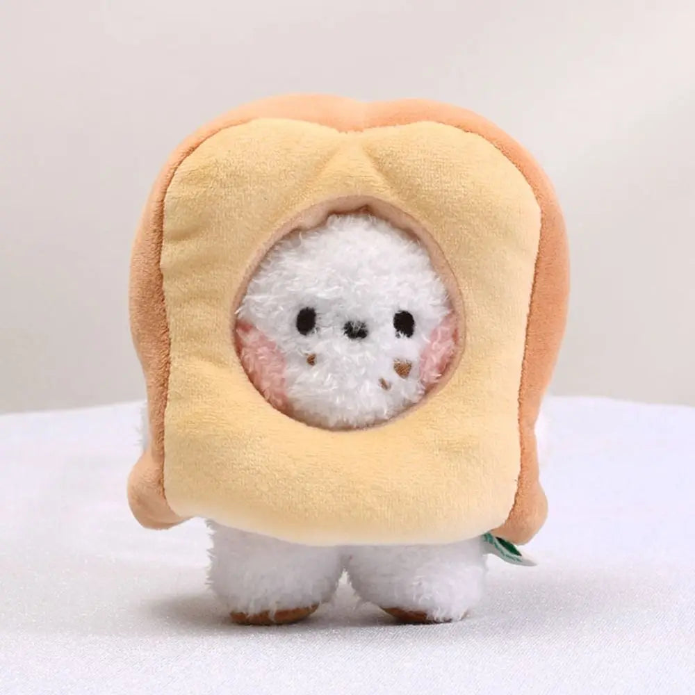 🍞✨ Pelúcias Pãozinho | Ursinho e Coelhinho – Chaveiro Kawaii de Pelúcia