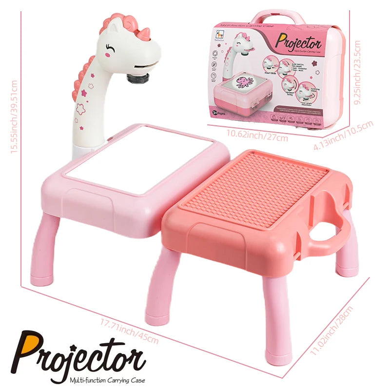 🎨 Projetor de Desenho Infantil | Brinquedo Educativo com Quadro de Escrita