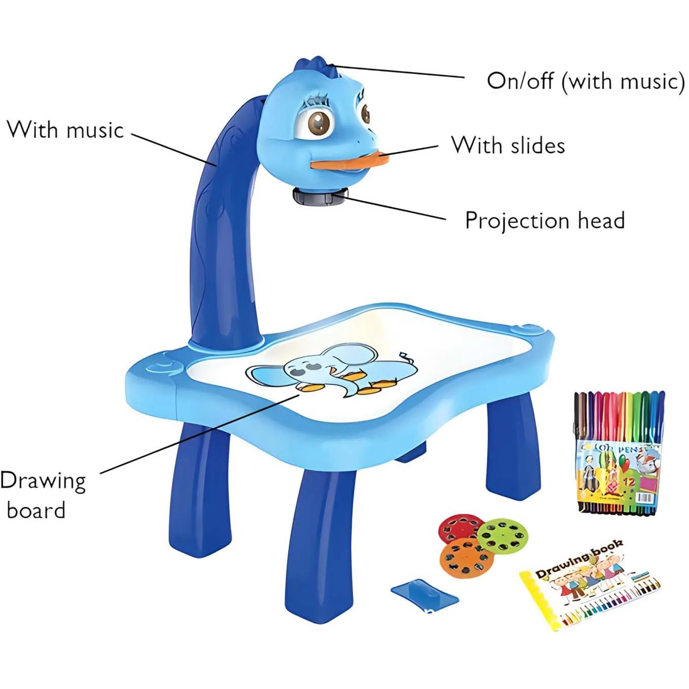 🎨 Projetor de Desenho Infantil | Brinquedo Educativo com Quadro de Escrita