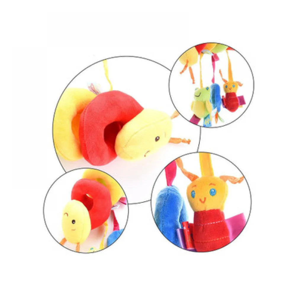 🍼 Brinquedo de Pelúcia para Carrinho e Berço | Móbile Interativo com Chocalho para Bebês