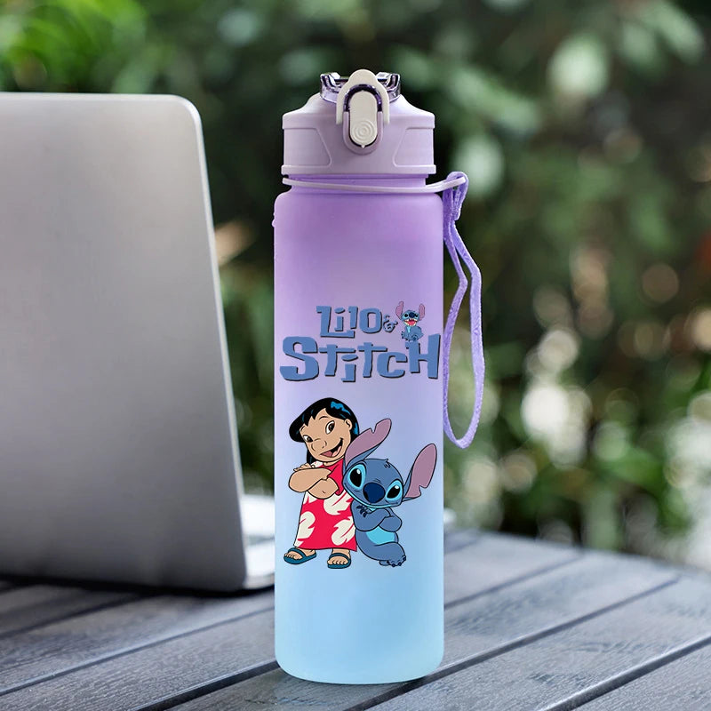 🌺 Garrafa Disney Stitch 750ml | Squeeze Infantil e Esportiva Portátil