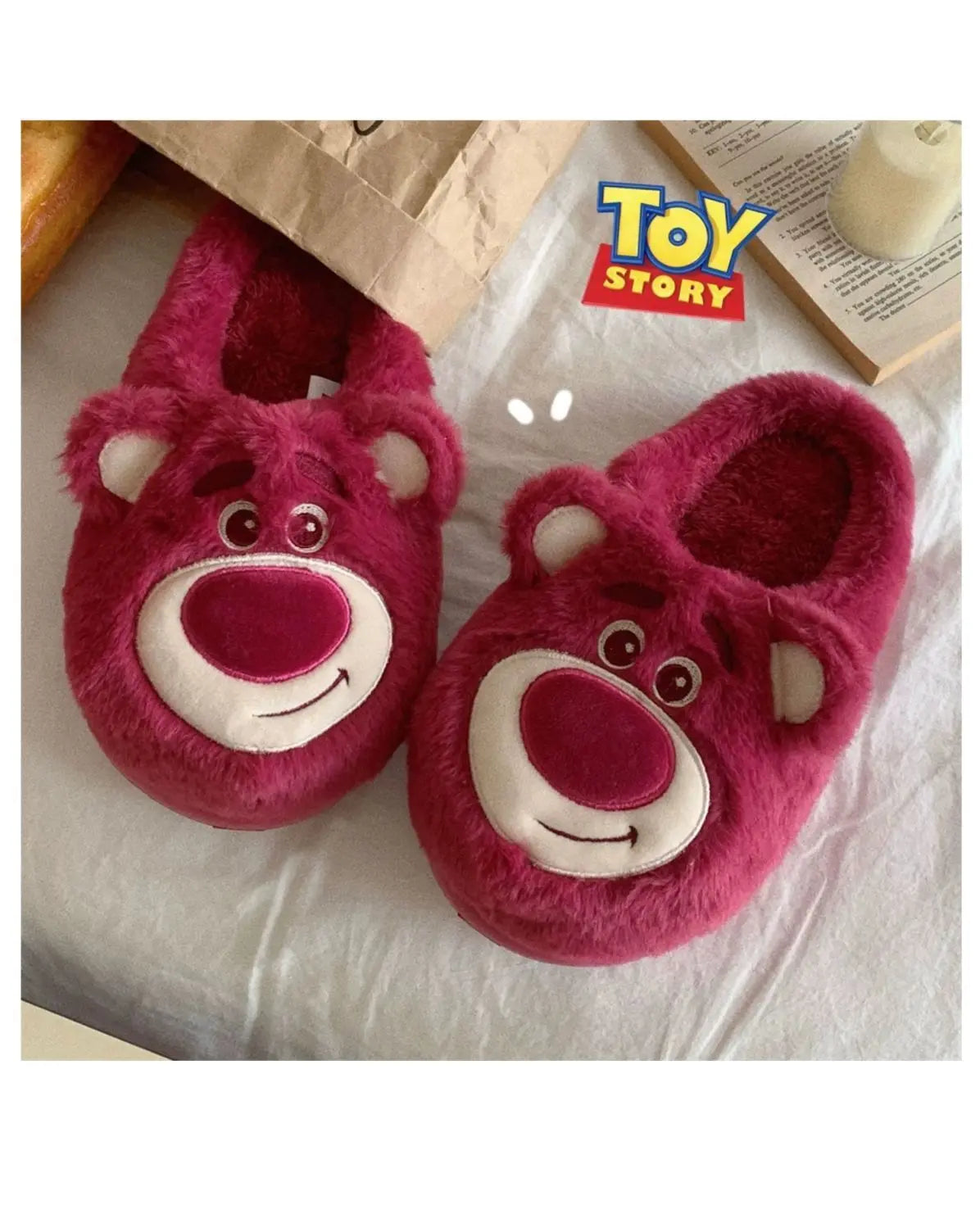 Pantufa de Algodão Lotso Disney – Unissex, Macio, Antiderrapante e Aconchegante