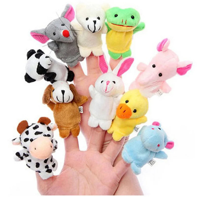 Kit com 5 ou 10 Fantoches de Dedo – Animais de Pelúcia Miniatura | Brinquedo Educativo para Contar Histórias
