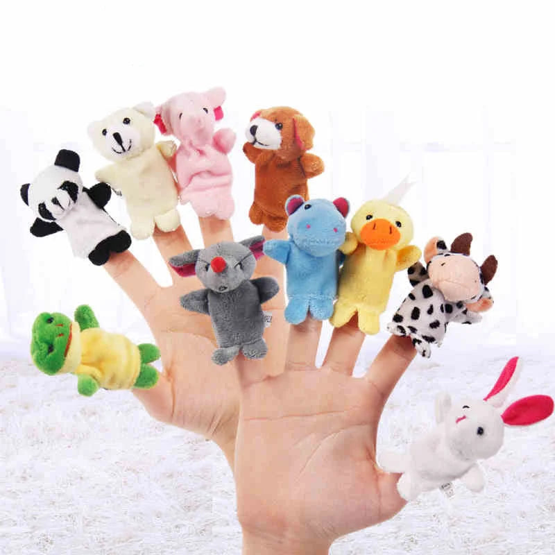 Kit com 5 ou 10 Fantoches de Dedo – Animais de Pelúcia Miniatura | Brinquedo Educativo para Contar Histórias