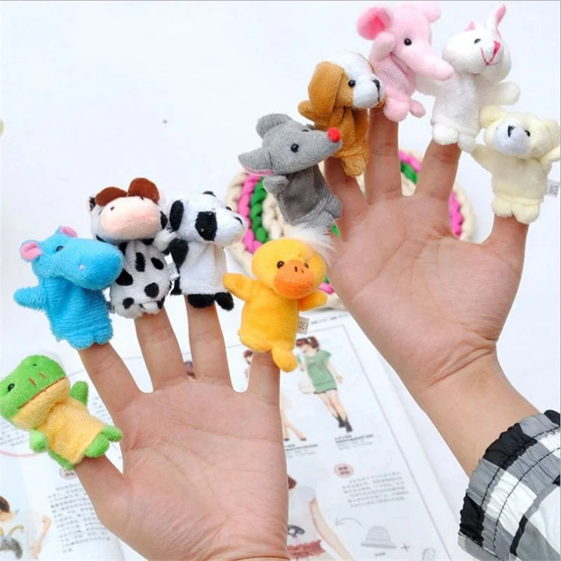 Kit com 5 ou 10 Fantoches de Dedo – Animais de Pelúcia Miniatura | Brinquedo Educativo para Contar Histórias
