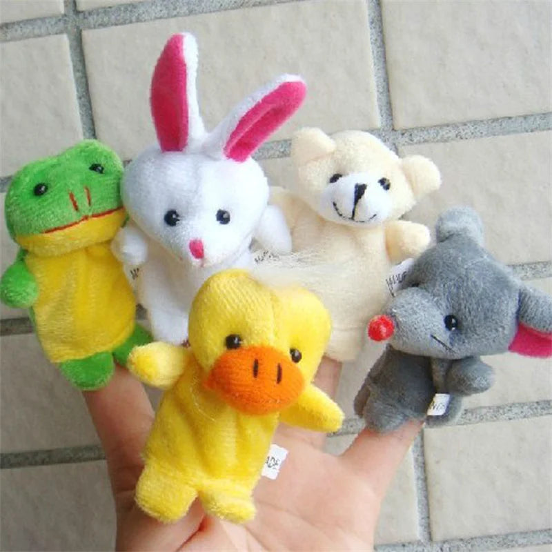Kit com 5 ou 10 Fantoches de Dedo – Animais de Pelúcia Miniatura | Brinquedo Educativo para Contar Histórias