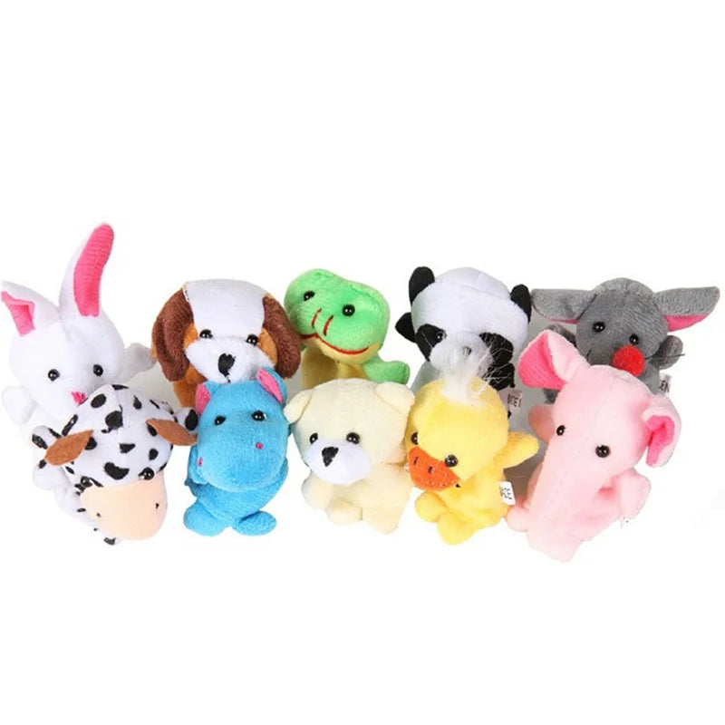 Kit com 5 ou 10 Fantoches de Dedo – Animais de Pelúcia Miniatura | Brinquedo Educativo para Contar Histórias
