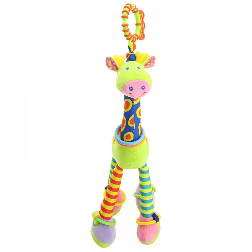 🦒 Chocalho de Pelúcia Girafa com Mordedor | Brinquedo Sensorial para Bebês