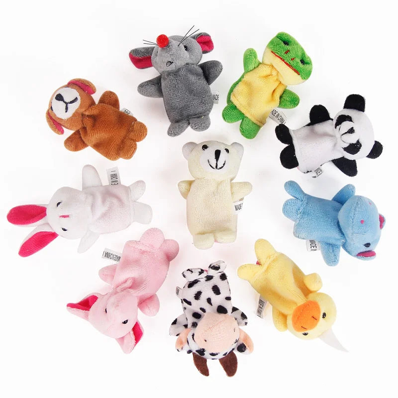 Kit com 5 ou 10 Fantoches de Dedo – Animais de Pelúcia Miniatura | Brinquedo Educativo para Contar Histórias