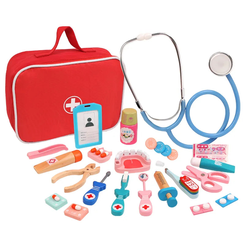Brinquedo de Médico e Dentista em Madeira – Jogo Educativo Infantil