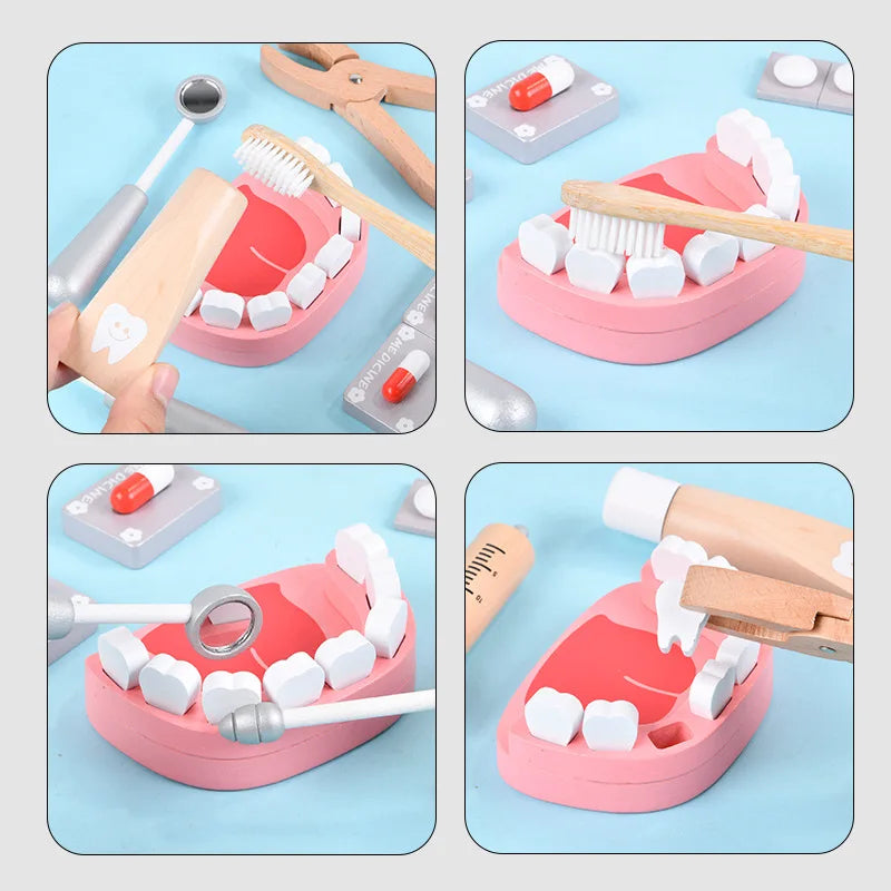 Brinquedo de Médico e Dentista em Madeira – Jogo Educativo Infantil