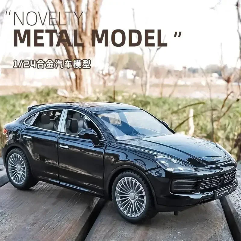 Miniatura Porsche Cayenne Turbo S 1:24 – SUV de Metal com Som e Luz