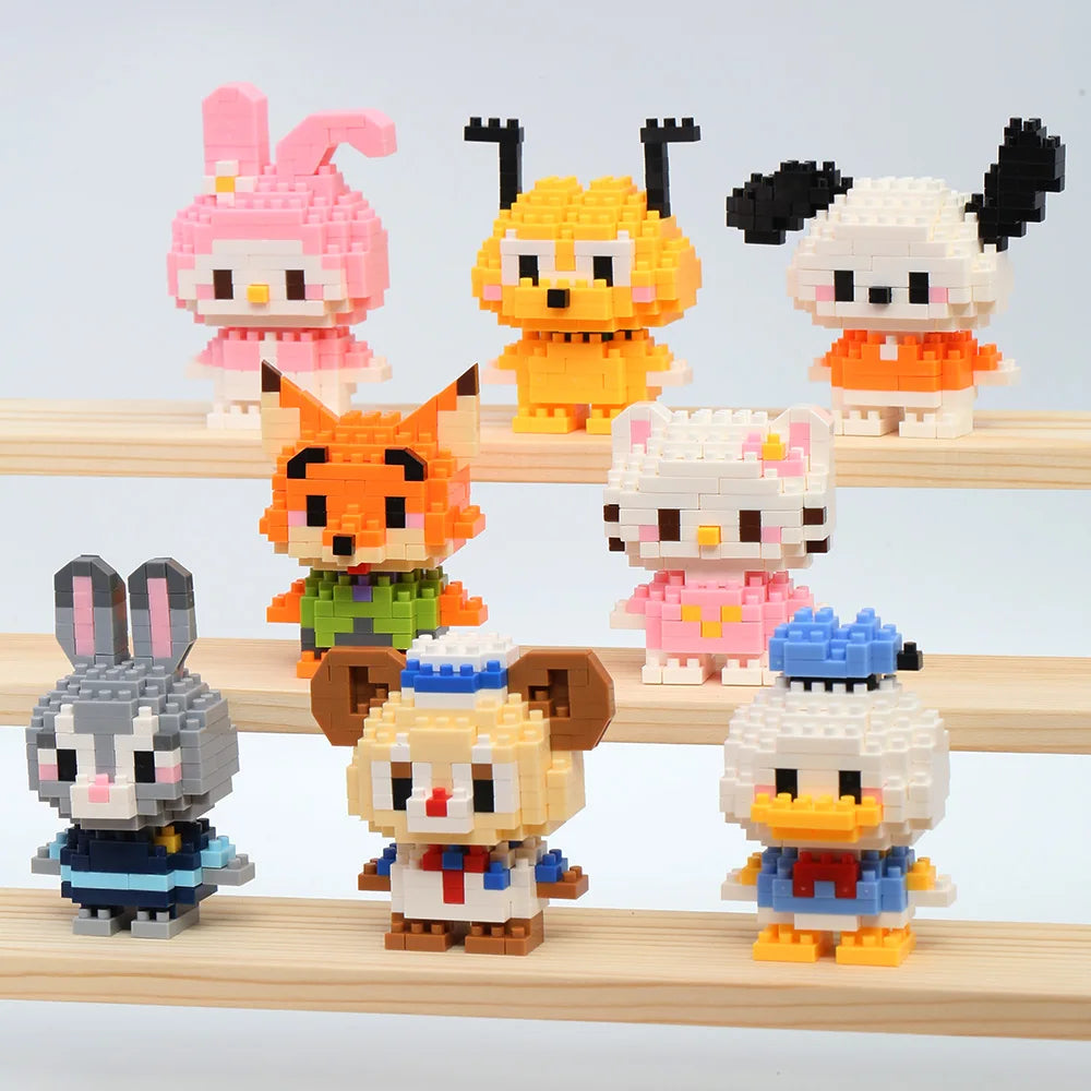 Blocos de Montar Mini Disney – Princesas, Stitch, Mickey e Outros