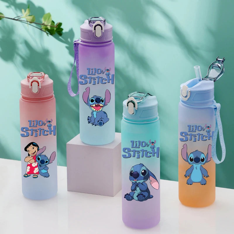 🌺 Garrafa Disney Stitch 750ml | Squeeze Infantil e Esportiva Portátil